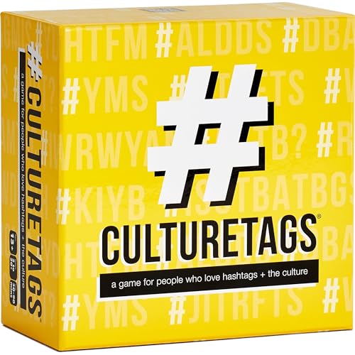 Culture Tags-Card Game for People Who Love Hashtags + Culture Party Game Set Gift for Family Fun or Virtual Play Ages 13+ Years CB Games