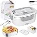 Gamelle Chauffante Lunch Box Chauffante Electrique, Nifogo 3 en 1 12V 24V 220V 1.5 L Boîte Chauffante Repas en Acier Inoxydable Lunch Box Isotherme pour Voiture Bureau