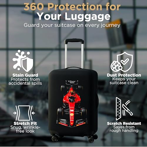 Image of Spendex Polyester Protective Luggage Cover | Hard Luggage Trolley Bag Cover | Washable | Dust Proof | Stretchable | M - 24 inch | Torinoo