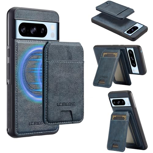 Coque Google Pixel 8 Pro Max antichoc de qualité militaire avec porte-cartes en cuir anti-RFID