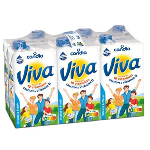 Candia Lait demi-écrémé, stérilisé UHT, 10 vitamines - Les 6 briques de 1L