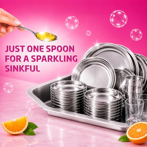 Image of Xpert Dishwash Liquid Gel 900 ml | 2X Cleaning Power | Tough on Grease | Residue Free | Gentle on Hands | Orange Fragrance | Refill Dishwash Soap Pouch For All Utensils