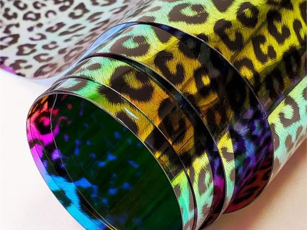 Miniatura 1 de The Yard - Tela de vinilo de plástico con estampado de leopardo transparente de calibre 30, 54 pulgadas de ancho, vendido por The Yard (dorado)