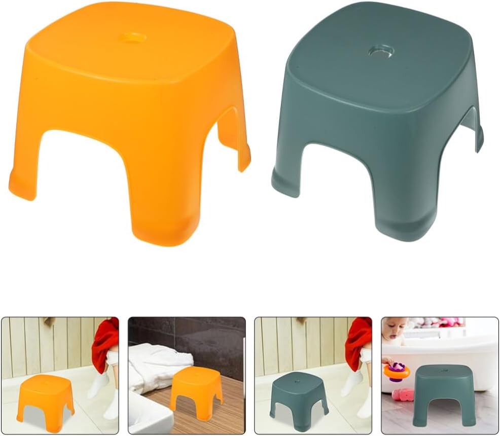 Alipis Step Stool for Kids, 2pcs Plastic Stool Step Ladder for Adults, Foot Bathroom Step Plastic Seat for Kitchen Garden Childrens