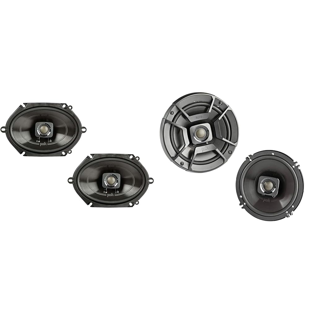 Polk Audio DB572 5"x7" & DB652 6.5" Coaxial Car & Marine Speakers Bundle - 2-Way Boat & Car Audio Speakers with Polypropylene Woofer Cones & Silk Dome Tweeters