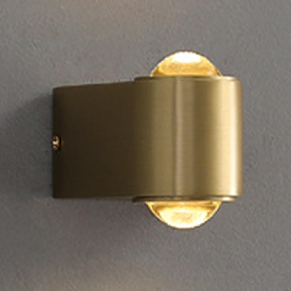 SXECAEPS Nordic Modern Led Wall Sconce Hardwired Indoor Lamp, Brushed Brass Lighting Fixtures, 3000K Warm Light Mounted for Bedroom Bedside
