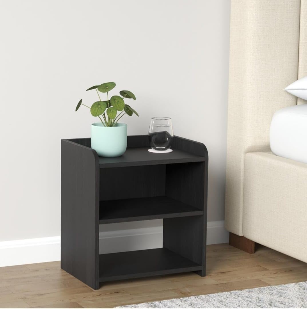 Modern Design Wooden Bedside Cabinet Suitable for Home or Hotel Bedside Furniture WENGE-Colored Lacquered Bedside Table-image-12