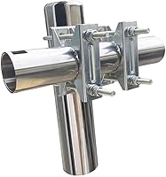 Vista 4 de Soporte de abrazadera de doble perno en U para antena Starlink, adaptador de poste para montaje en riel de escalera Rv, universal