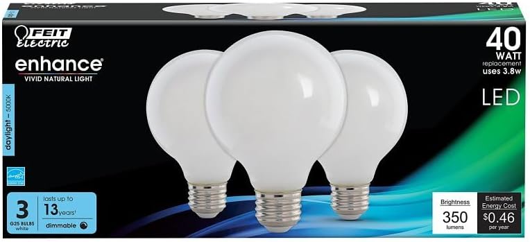 Feit Electric 35949 - G2540W950CA/FIL/3/RP G25 Globe LED Light Bulb