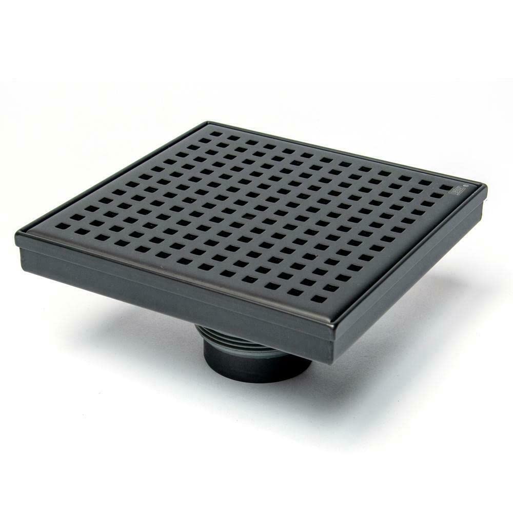 Brand New. OATEY Designline 6 in. x 6 in. Stainless Steel Square Shower Drain with Square Pattern Drain Cover in Matte Black