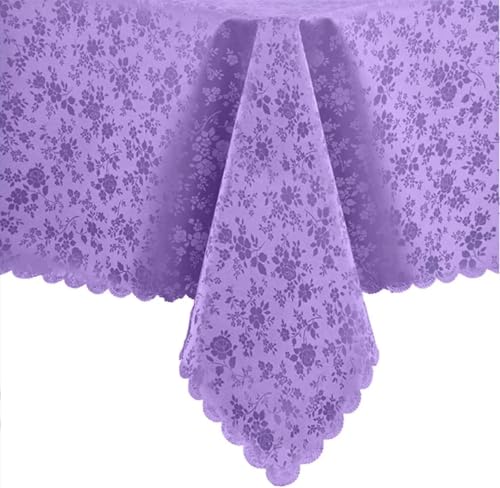 Ayztantine Manteles De Mesa Mantel Rectangular de Vinilo Impermeable a Prueba de Aceite, Cubierta de Mesa limpiable for Cocina y Comedor(Violet,153X153CM)