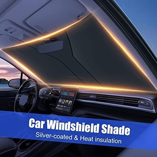 Sonnenschutz Auto Sonnenschutz Für Die Windschutzscheibe des Autos, Faltbar, UV-blockierend, Isolierendes Dekorationszubehör, Schwarz Sonnenblende(‎Silver)