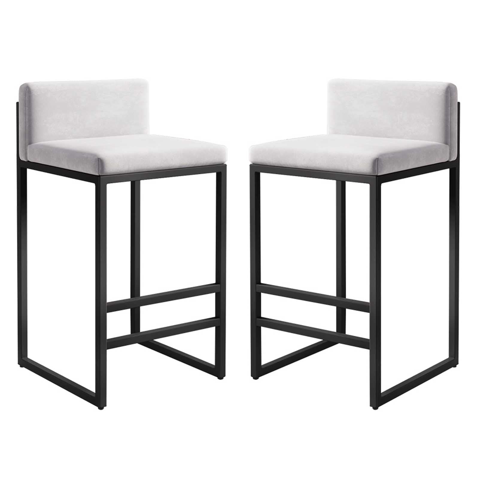Tabourets de bar lot de 2 en velours confortables pour éviter le mal de dos