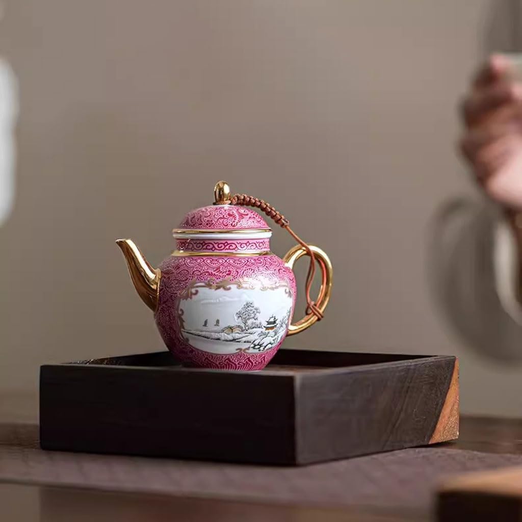 Dzbanek do herbaty Czajniczek emaliowany Kwiatowy nadruk Czajniczek Ceramiczny zestaw do herbaty Czajniczek Czajniczek Zestaw do herbaty Kung Fu Czajniczek z filtrem Czaj
