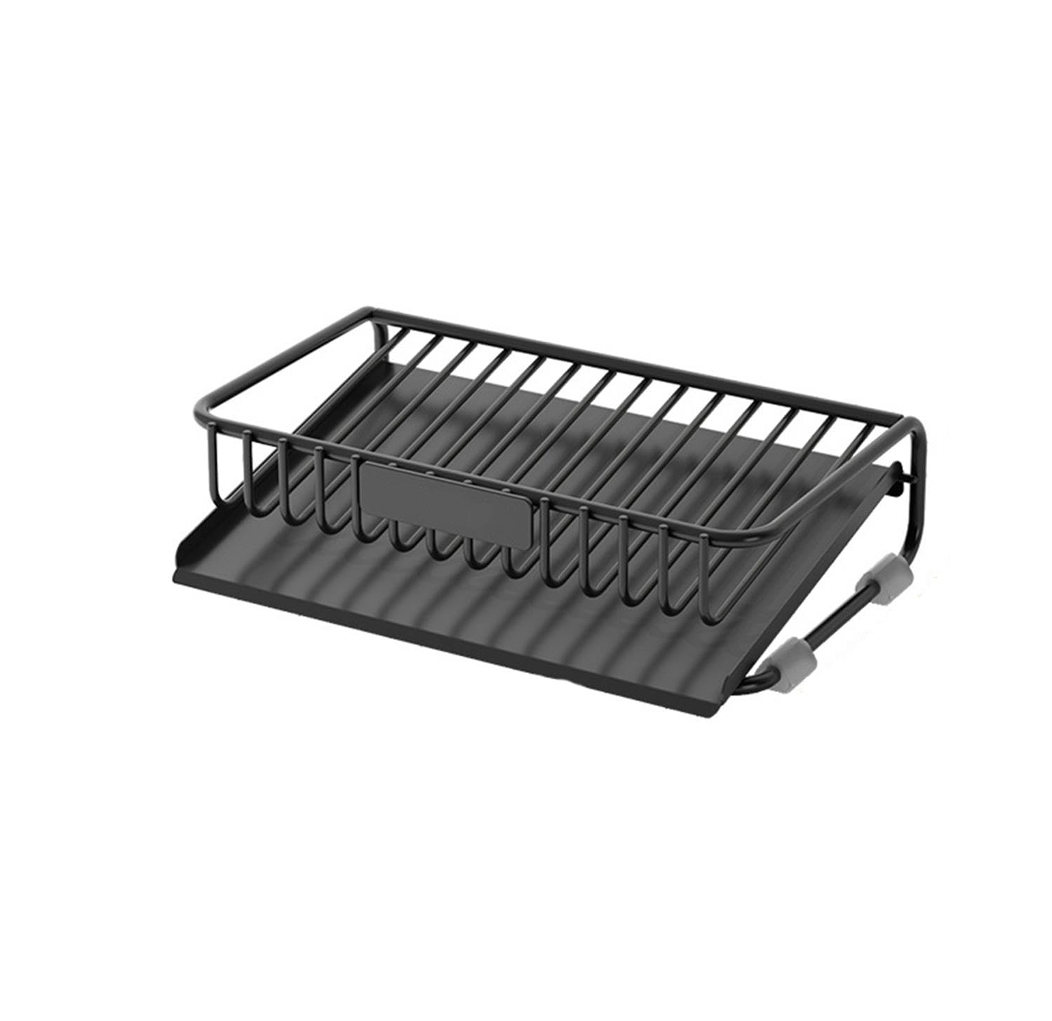 Self Draining Soap Dish Holder Stainless Steel Soap Bar Holder (Black)
