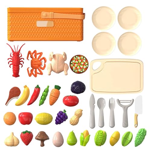 Accesorios de Cocina de Juguete | Educativo y Realista para Juego Simbólico | Los Alimentos Simulados para Cortar | para Guardería Hogar Actividad Preescolar Cumpleaños Niñas Niños