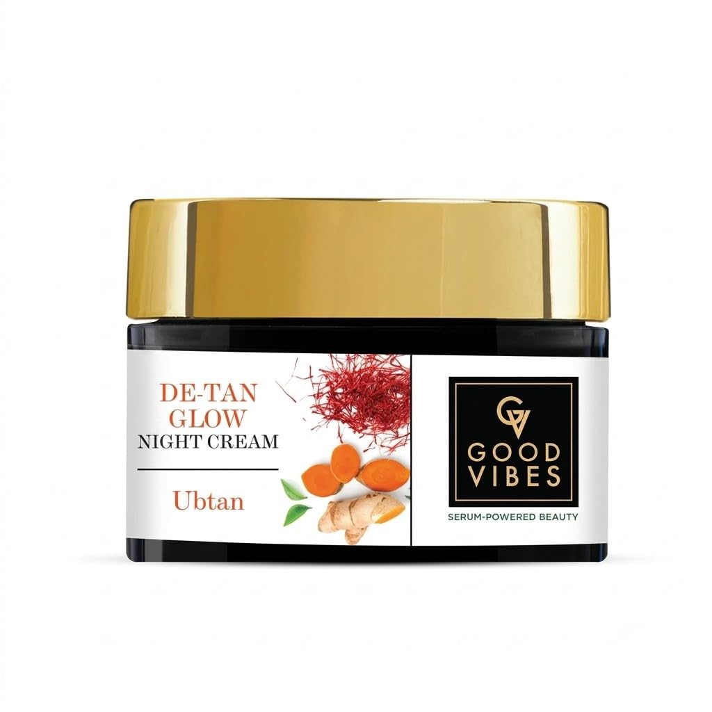 Good Vibes Ubtan Insta Glow Night Cream, 50 g | Brightening Moisturizing Nourishing Face Moisturizer For All Skin Types | With Turmeric, Saffron, Vitamin B3 | No Parabens, Sulphates & Mineral Oil-image-37