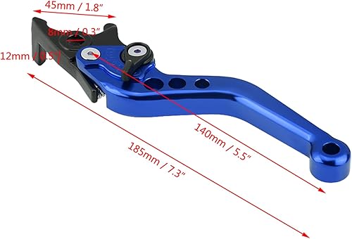 Miniatura 7 de Keenso 1 par de palancas de freno de embrague de motocicleta, manija de freno universal doble disco para GY6 Xmax 400 (azul)