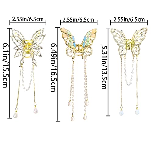 3 piezas de pinzas mariposa para cabello miniatura 2