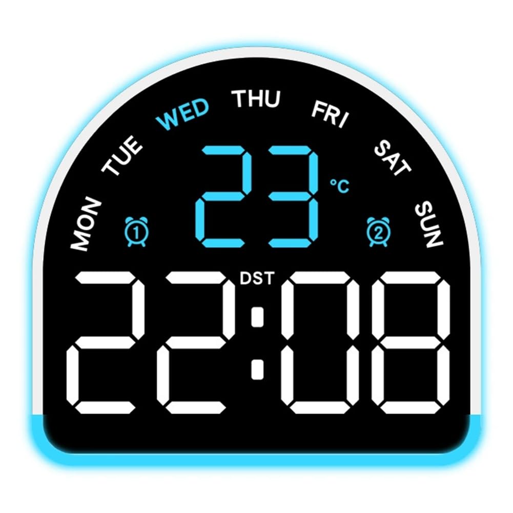 Hndhbfgrt LED Alarm Clock Offering Adjustable Brightness and Temperature Display Multifunctional Home Decoration Switchable Design