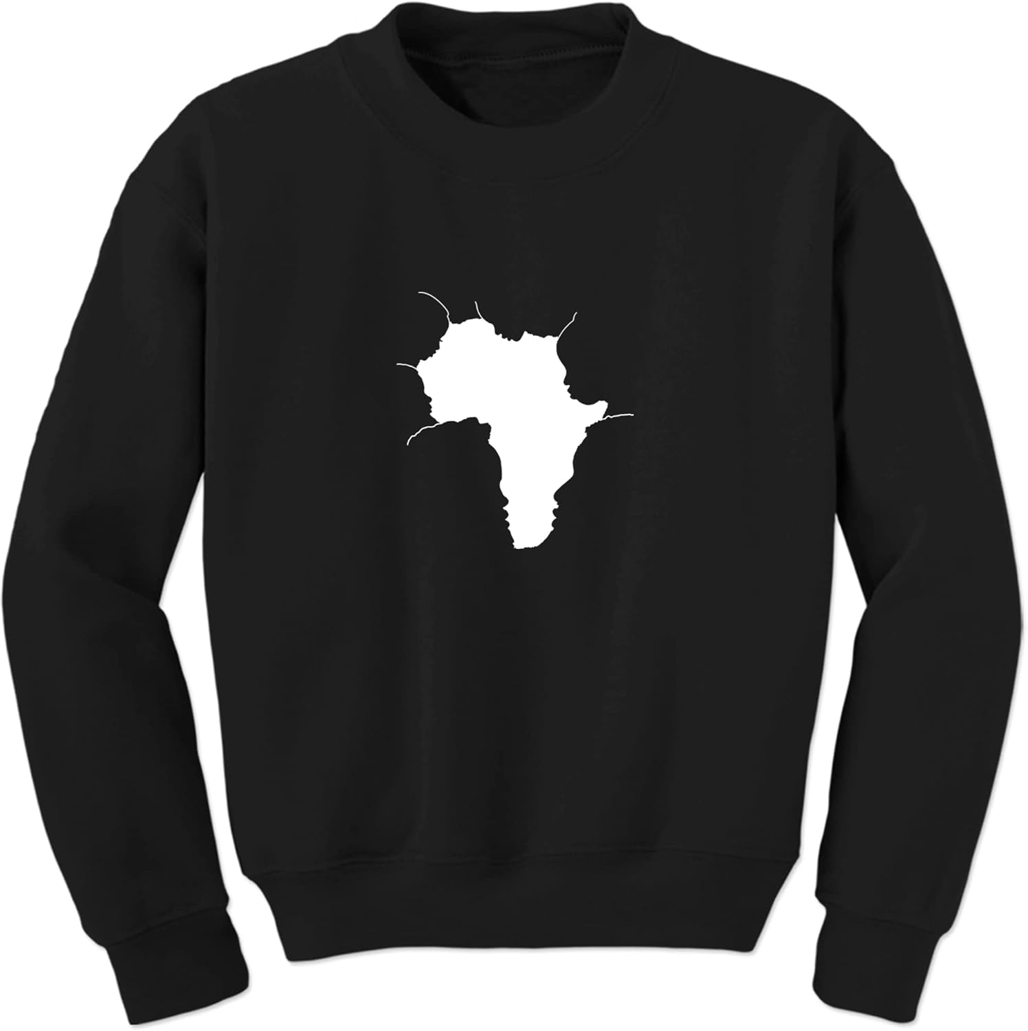 FerociTees Unisex Faces of Africa African American Pride Black History Month Crewneck Mens Womens Sweatshirt Sweater