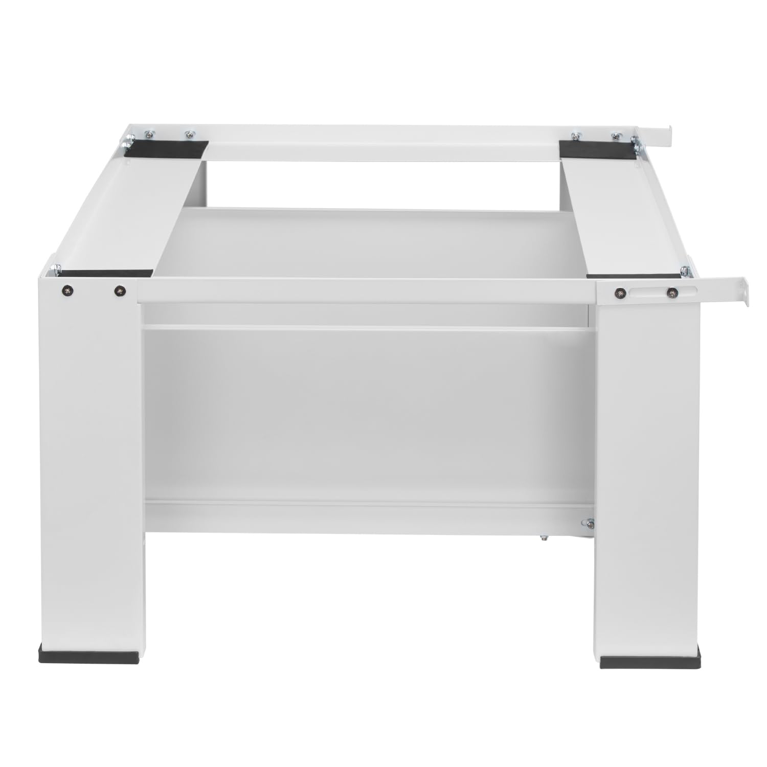 Maclean MC-117 W Waschtrocknersockel mit Schublade Weiß | Sockel für Waschmaschine & Trockner | Stahl Konstruktion 150 kg Tragkraft | Ergonomisch, Rutschfest, Stauraum, Modernes Design