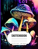 SketchBook: Neon Mushrooms Blank Sketch Book for boys, girls,Kids, Teens, Adults, Artist Notebook/Journal for Drawing, Writing, Sketching or Doodling, ... 120 Blank Pages, 8.5x11 (Blank Drawing Book)