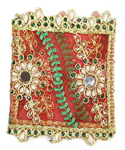ASHIRWAD Navratri Puja Red Chunni Chunari Chunry Chunar Dupatta Durga Ma Mata Vaishno Devi ji Maatarani Idol | AE000061-002