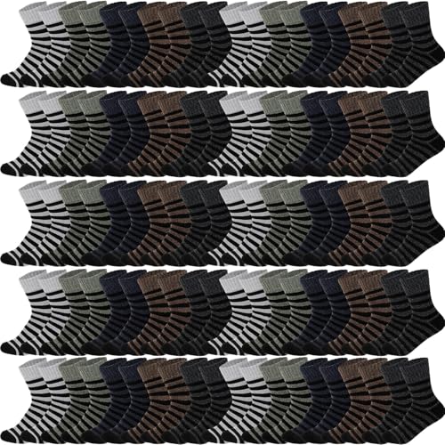 Image of Toulite 50 Pairs Womens Wool Socks Bulk Warm Winter Thick Knit Thermal Socks for Women Men Christmas Gifts