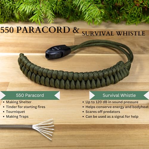 Waterproof-Survival-Fire-Starter-Kit-5-x-12-Ferrocerium-Rod-Up-to-32000-Strikes-Weatherproof-Design-550lb-Paracord-Whistle-Multi-Tool-Striker-Waterproof-Capsule-Carabiner