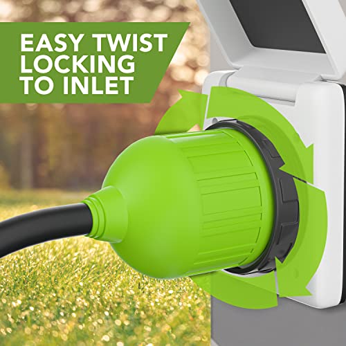 Leisure Cords 30 Amp Rv Trailer Marine Power Cord Power Inlet - Female Twist Locking Connector - Weatherproof Boot Kit #TOP1