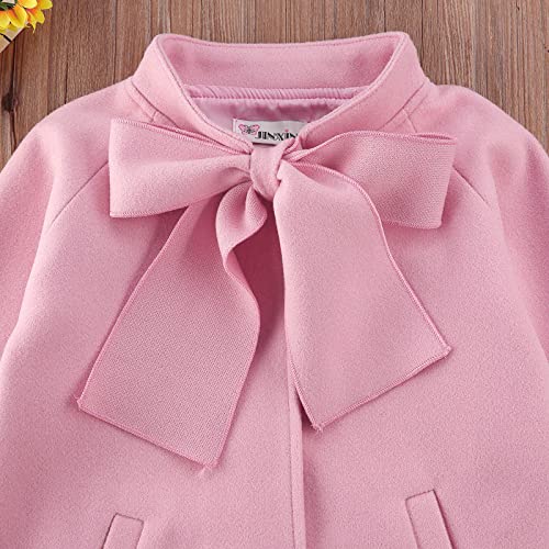 Toddler Girls Trench Coat Long Winter Jacket Kids Girls' Dress Coat Wool Blend Long Peacoat Faux Fur Jacket Outerwear3