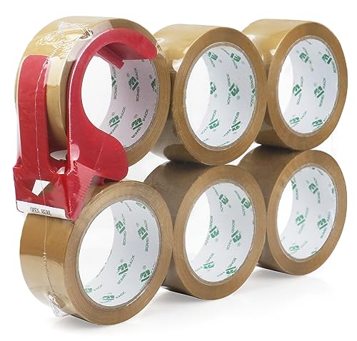 Ruban adhésif d'emballage marron pour un déménagement serein en lot de 6 rouleaux