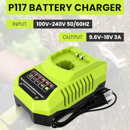 Image of Reoben P117 Rapid Charger Replacement for Ryobi 18Volt Charger Compatible with Ryobi 9.6V-18V Battery P102 P108 P189 P197 P103 P105 P107 P190 P191 PBP002 PBP005