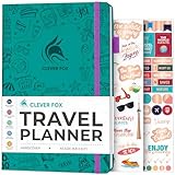 Clever Fox Travel Journal – Vacation Planner with Budget Plan, Packing List, Expense Tracker & Trip Journal – Travelling Itinerary Organizer for Women, Men & Couples – A5 Size, Turquoise