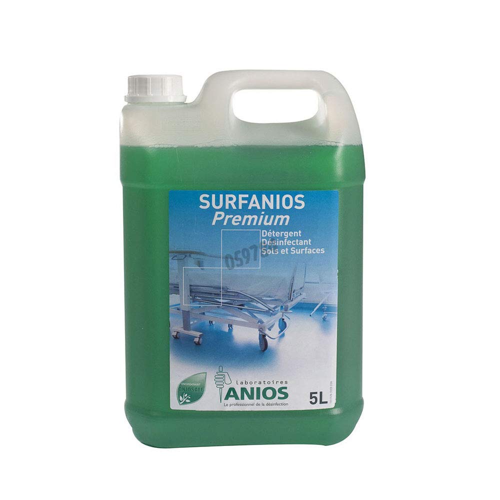 Anios 1917036 Surfanios Premium con una bomba dosificadora 20 ml, bidón 5 L, lote de 4