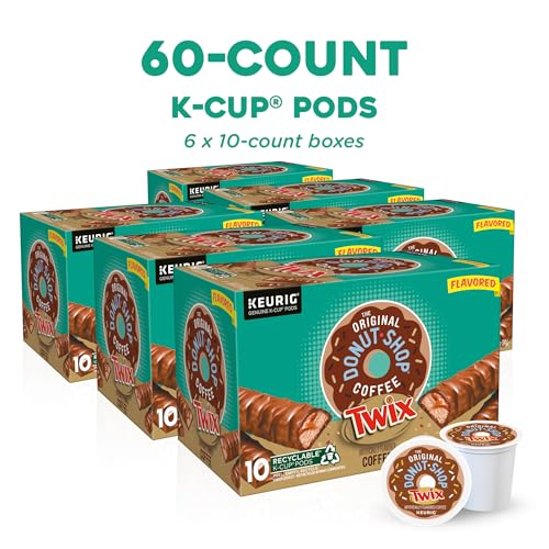 The Original Donut Shop TWIX Coffee, K-Cup Pods, 60 Count | Medium Roast, Smooth Caramel Sweet Cookie Creamy Chocolate Flavors, 100% Responsibly Sourced, 6 Packs of 10 - image 2