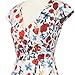 oxiuly Midi Cocktail Vintage Maternity Clothes Nursing Dresses for Women Christmas Elegant Casual Deep V-Neck Party Chic Dress OX233 White Red Floral XXL