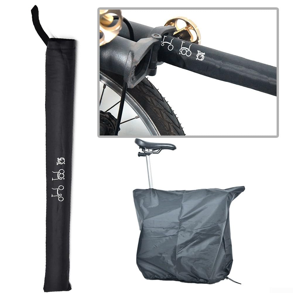 Housse anti-poussière pour vélo pliable Brompton, protège cadre avec sac de rangement bonus, Sac de Sacoche étanche à la Poussière Pliable Sac de Pluie Housse de Pluie pour Vélos