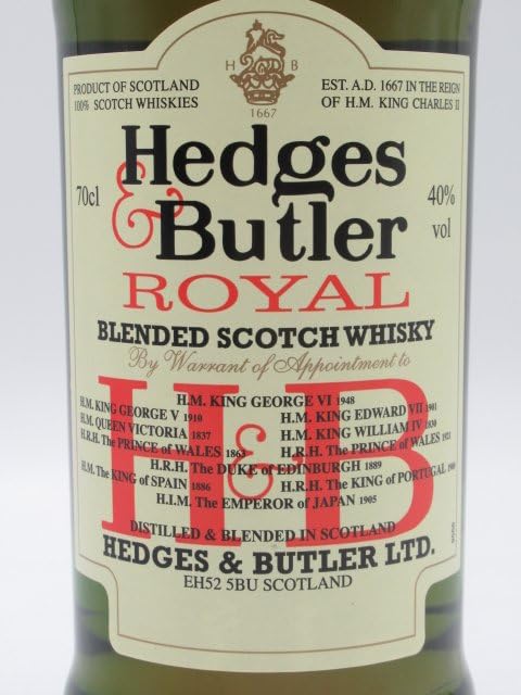 Amazon.co.jp: ヘッジス&バトラー 5年 ロイヤル 正規品 40度 700ml