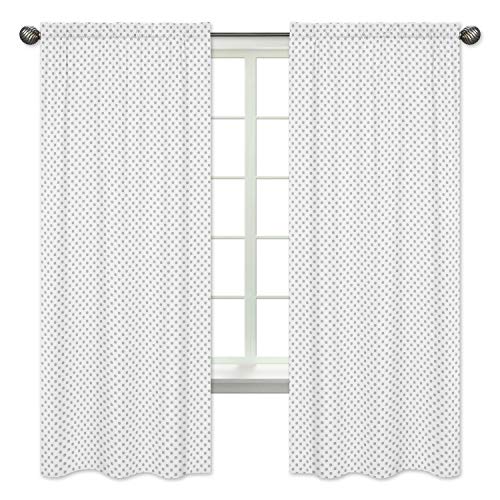 Sweet Jojo Designs Grey And White Polka Dot Window Treatment Panels Curtains For Watercolor Floral Collection Set Of 2 #TOP19