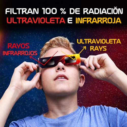 Miniatura 5 de Galaxium 6/12/25/50/100 Pack Gafas Eclipse Solar Homologadas ISO 12312-2 | Gafas para Ver Eclipse Solar | Gafas de Eclipse Solar Homologadas 2026 | Gafas Eclipse Homologadas