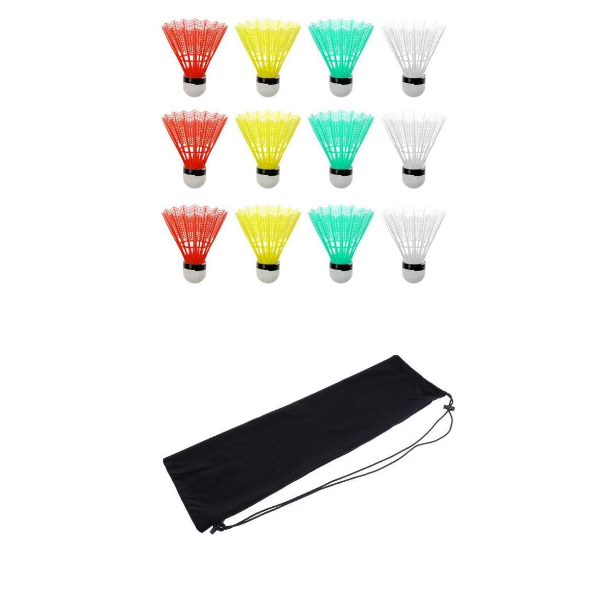 Badminton Racket Soft Cover Racquet Case Drawstring Pack & 12 Shuttlecocks-image-42