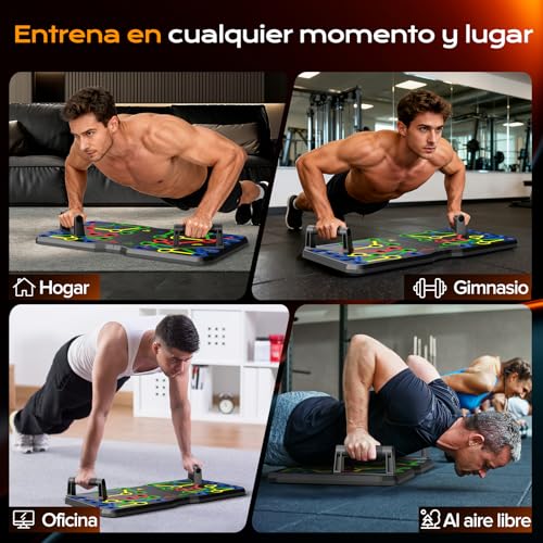 Miniatura 4 de AERLANG Tabla de Flexiones 30 en 2, Push Up Board Portátil, Soporte Multifuncional para Hombres y Mujeres, Equipo de Pecho y Brazos para Ejercicio y Gimnasio en Casa