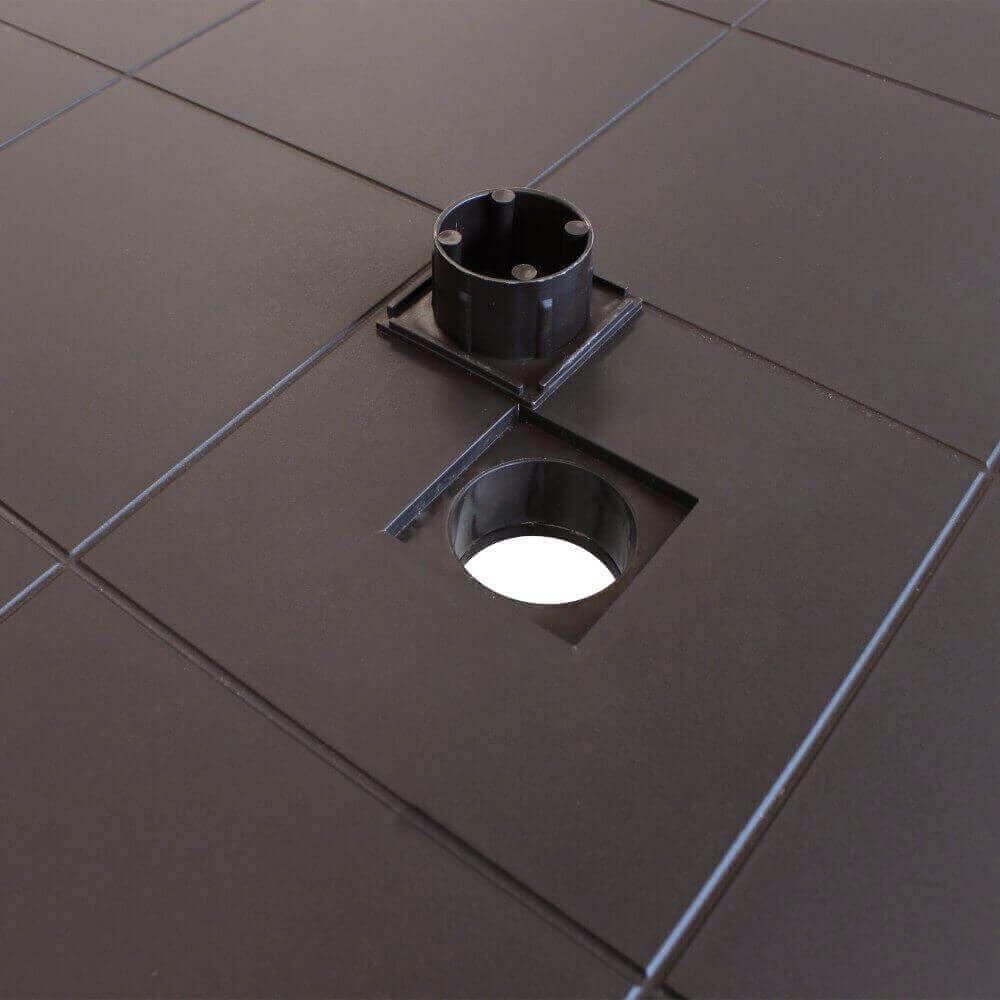 milani home - tavolo da giardino quadrato fisso in wicker stampato marrone 80 x 80 cm, in polipropilene, per terrazzo portico e locale bar