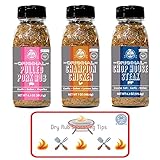 BBQ Seasonings and Rub Bundle - Pit Boss Pulled Pork Rub, Champion Chicken BBQ Seasoning, and Chop House Steak Rub with Coastal Cafe Dry Rub Tip Sheet (Pulled Pork/Champion Chicken/Chop House Steak)