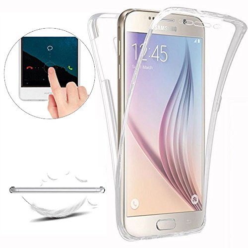 Funda para Samsung Galaxy S6 Edge Plus [Nueva Versión] [Cover 360 Grados], Doble Delantera + Trasera Gel Transparente Silicona Integral Shock Absorción Anti Rasguños Choque Bumper Protectora Carcasas