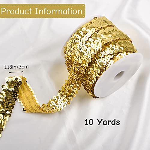 URROMA Gold Glitter 3-Rows Crafts Sequin - Image 2