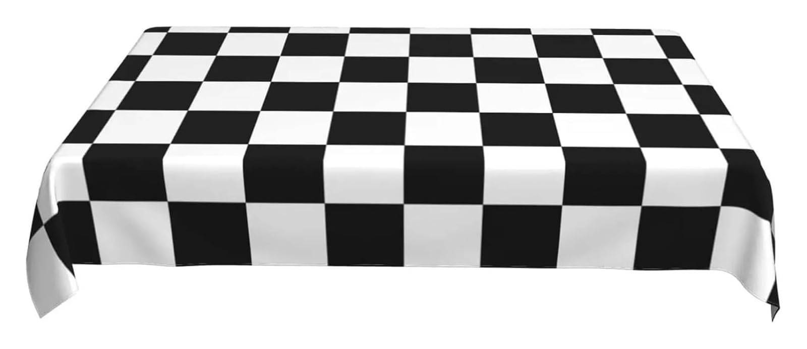 Tablecloth Black White Checkerboard Rectangle Tablecloth, Polyester, Washable, Multiple Sizes(140x180cm)