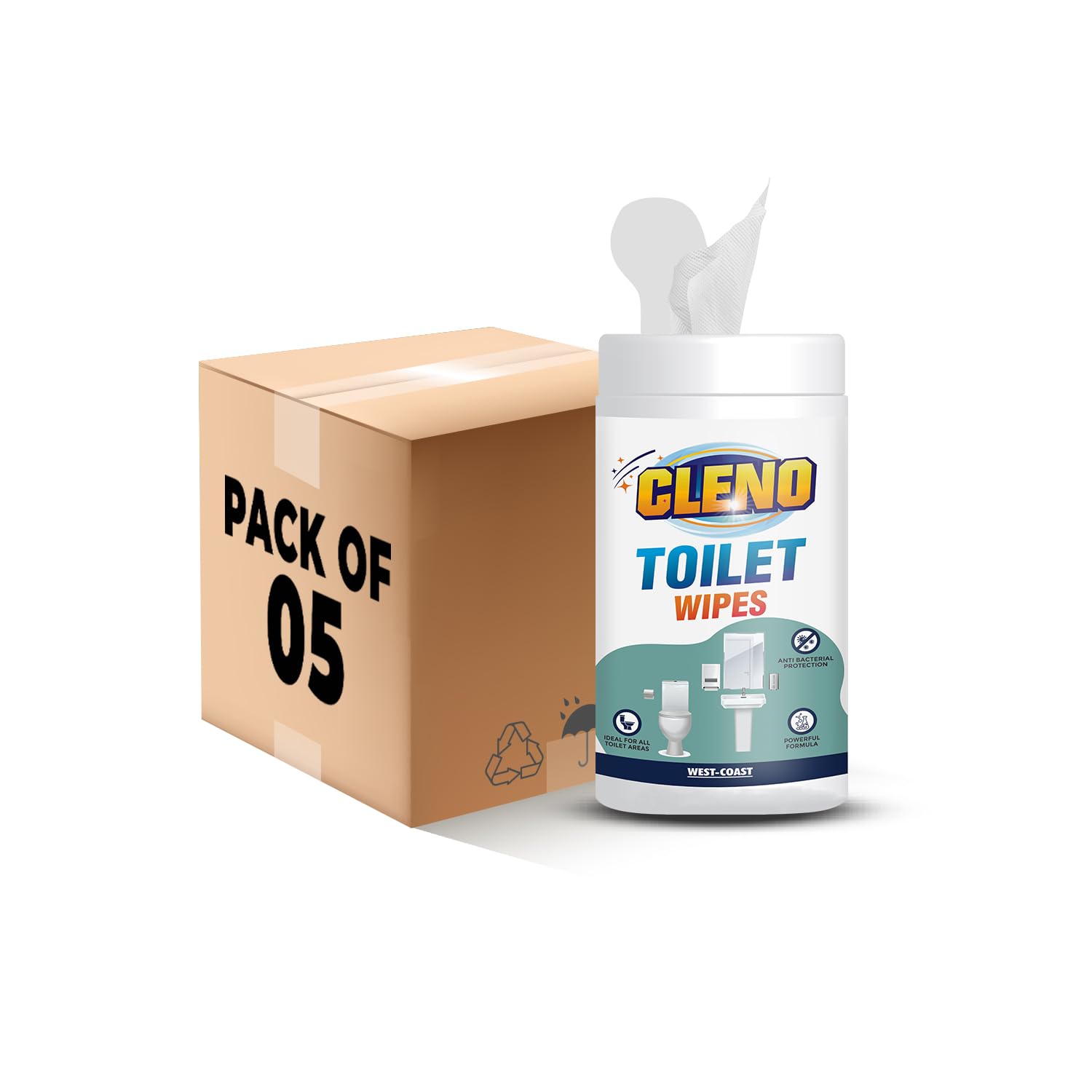 Cleno Toilet Cleaning Wet Wipes For all Toilet Areas like Toilet Commode/Toilet Seats/Flush/Knobs/Wash-basin - 50 Wipes (Pack of 5) (Ready to Use) (B0CB6F2PT8) Amazon Price History, Amazon Price Tracker